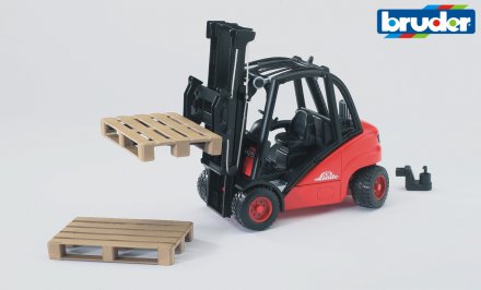 Bruder Linde Gaffeltruck H30D med 2 Pallar - 4