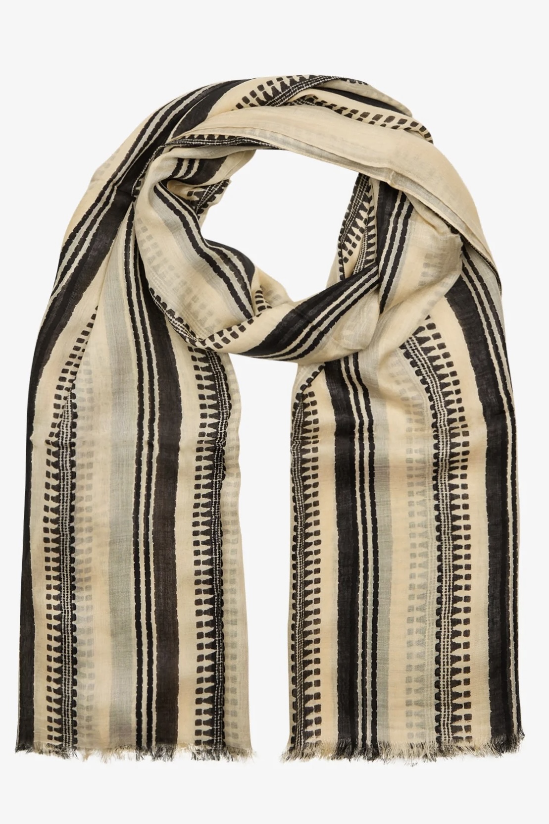 Unmade  - Bonitaum Stripe Scarf Print Black - 2