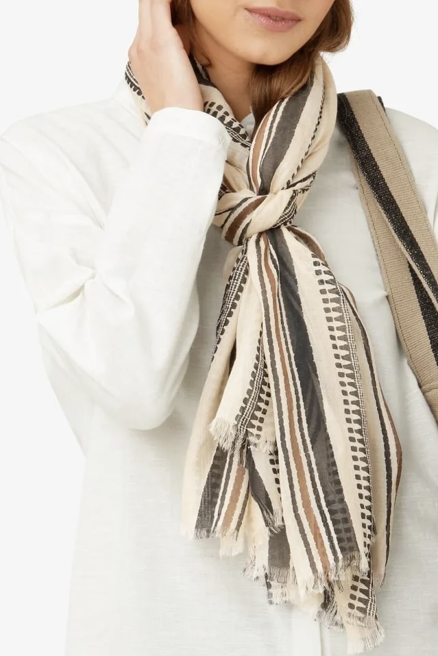 Unmade  - Bonitaum Stripe Scarf Print Black