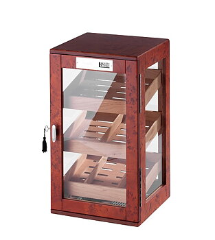 Angelo Humidor Cabinet Burl Wood