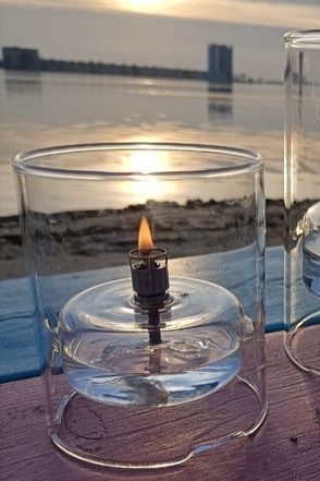 Oljelampa Glas - Cylinder - 10x12 cm - Silver - 4