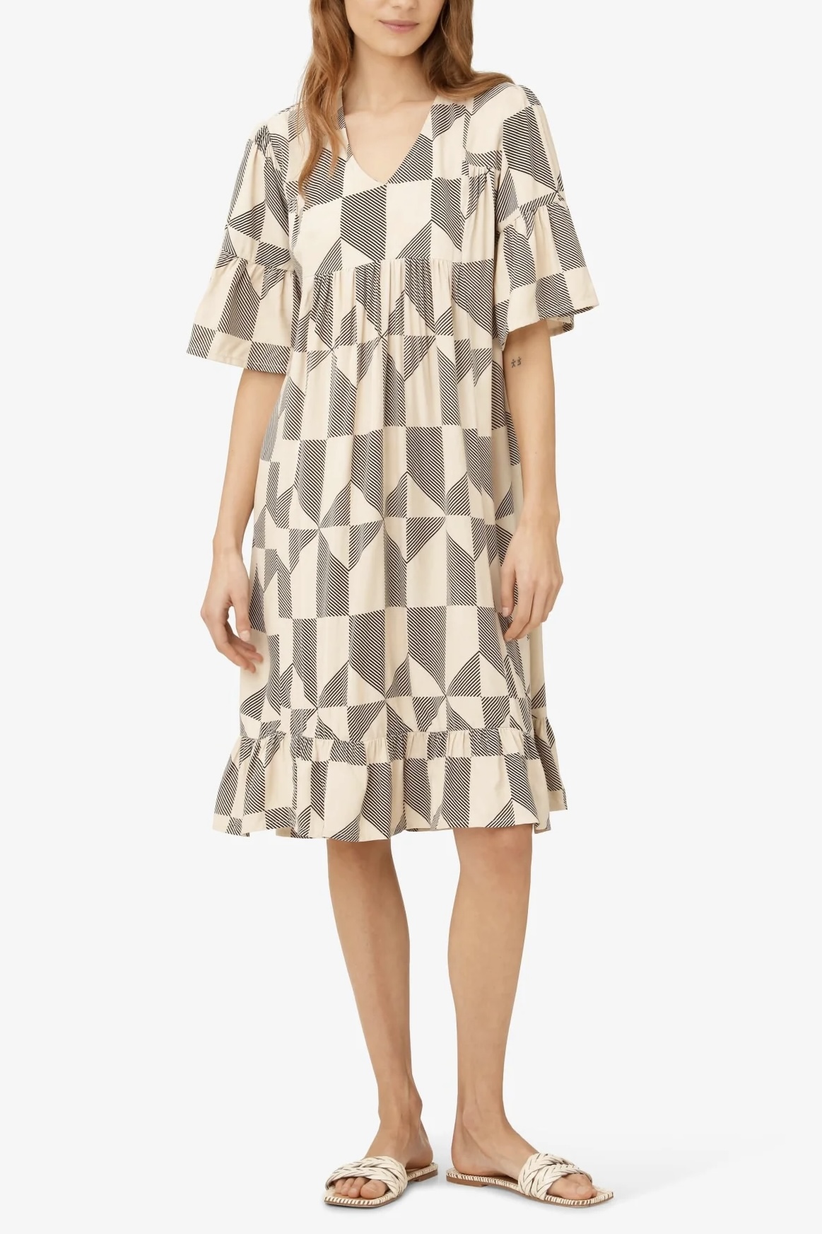 Unmade  - Toniaum Printed Dress Printed Beige