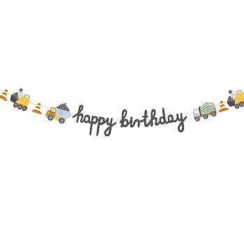 Girlang - Arbetsfordon "Happy Birthday"