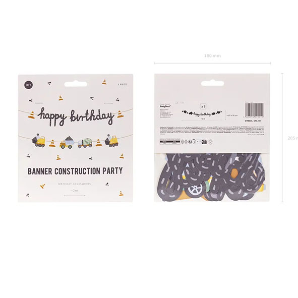Girlang - Arbetsfordon "Happy Birthday" -1