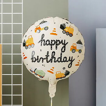 Folieballong - Arbetsbilar "Happy Birthday"