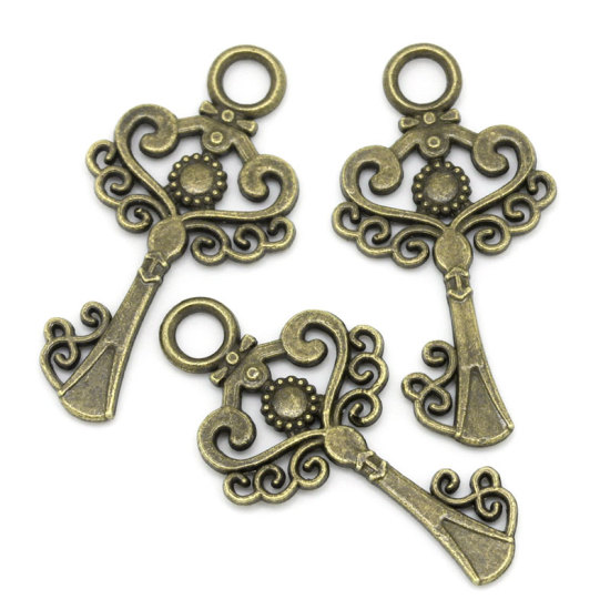 Charm  Key flower Bronze - 2