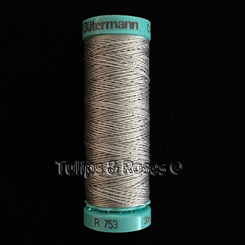 Silk thread Gütermann   R753 Silver Grey 8 Twisted extra strong  30 meter
