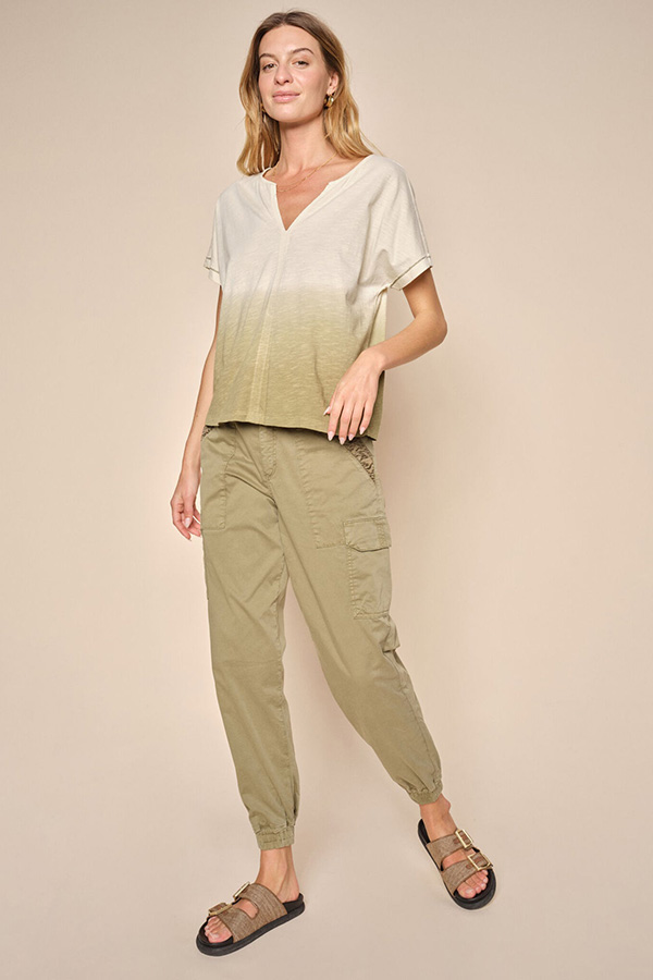 Mos Mosh - MMSizley Dip Dye Tee Aloe - 3