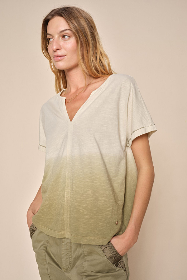 Mos Mosh - MMSizley Dip Dye Tee Aloe - 2