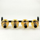 Erik Höglund (1960s) Metal Candleholder with Four Brown Glass Sections 34 cm SH338