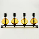 Erik Höglund (1960s) Metal Candleholder with Four Brown Glass Sections 34 cm SH338