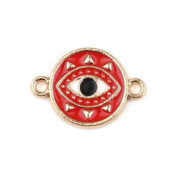 Charm/  connector Gold, enameld Red Evil Eye