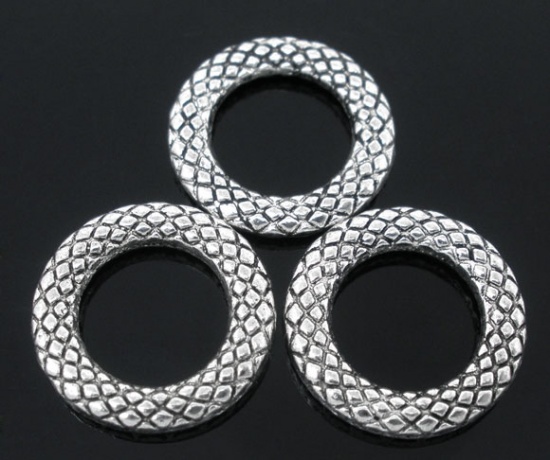  connector oldsilver pattern ring solid 14mm - 2
