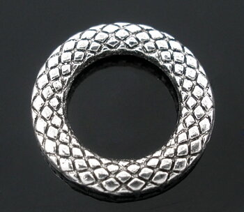  connector oldsilver pattern ring solid 14mm