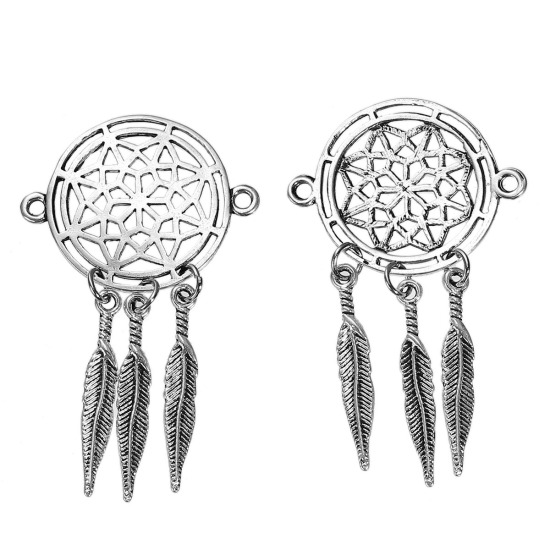 Berlock/ Connector , Drömfångare  Silver - 2