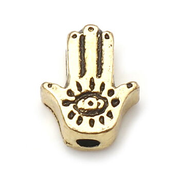 Spacer bead , Hamsa hand, Gold