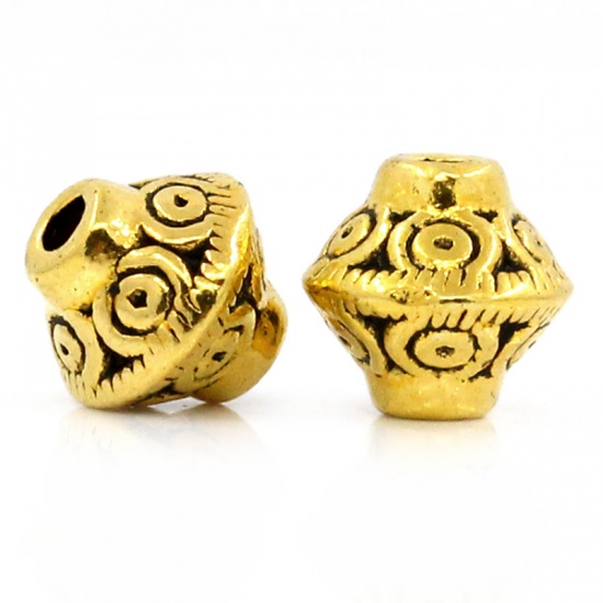 Mellandel/Pärla ,  Bicone , Guld