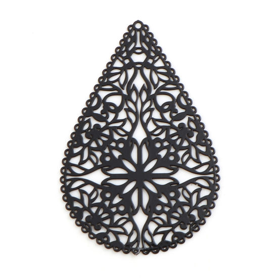 Berlock -  Droppe Filigree Spets, Svart