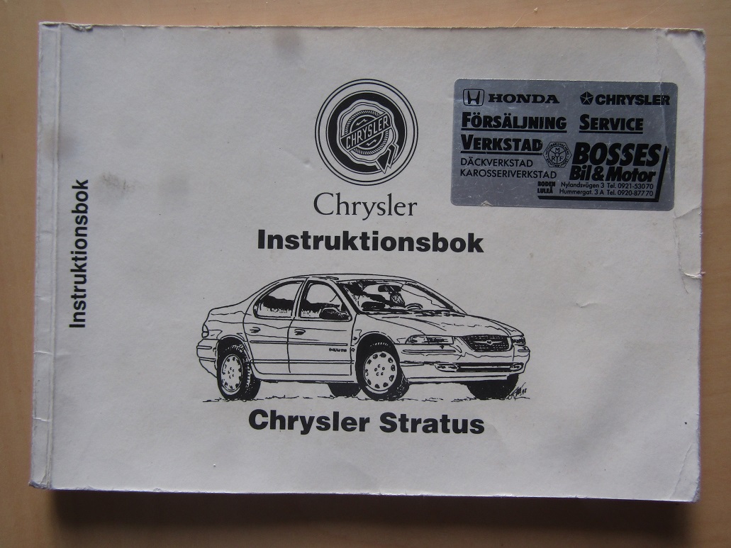 1999-2000 Chrysler Stratus Instruktionsbok svensk