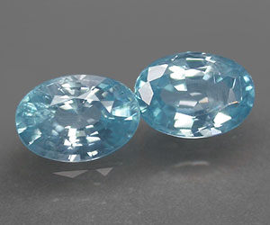 Impresionantes gemas de circón azul natural ovaladas de 7x5 mm combinadas de 2,33 ct - 3