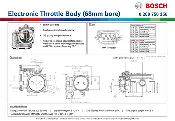 E-Gas-spjäll Ø68mm Bosch  65x65mm cc