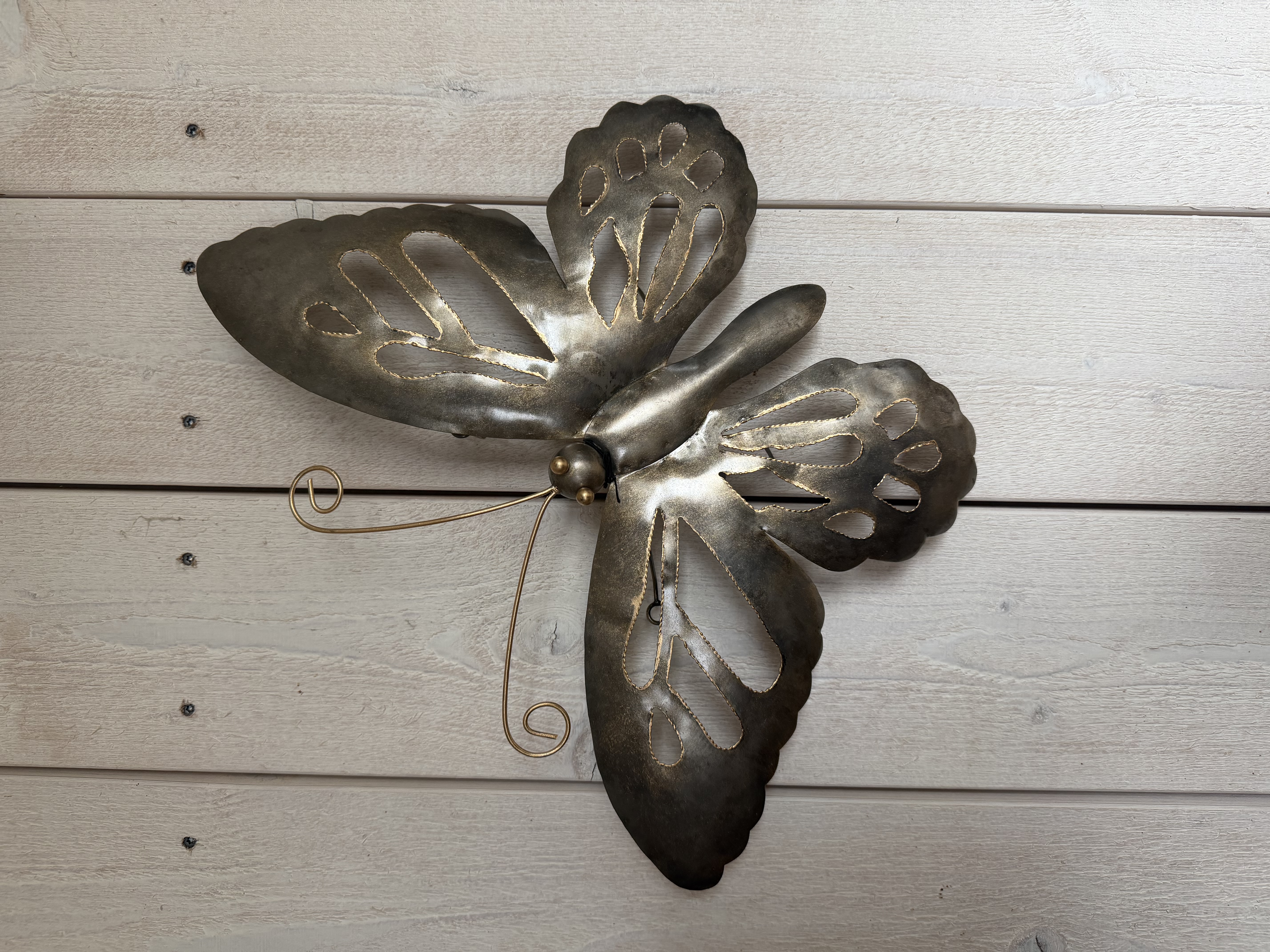 Väggdekoration Fjäril, Råmetall/Guld 38x26 cm - 2