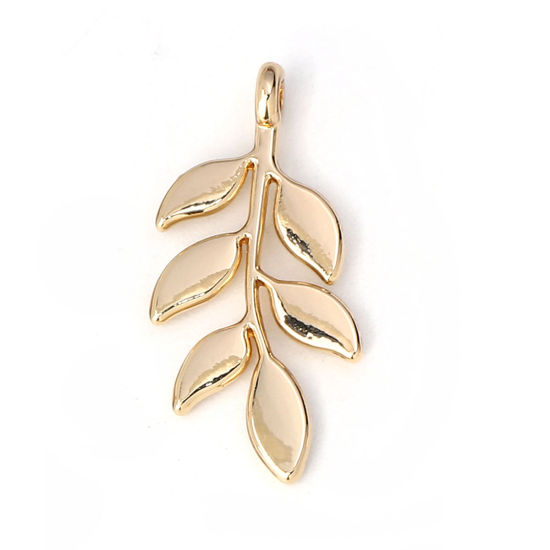 Charm -  EnameldLeaf Gold