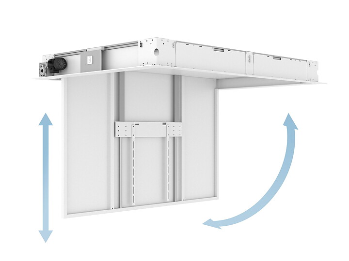M Motorized Ceiling Mount Inverted Extensional w/lid 65"-86"
