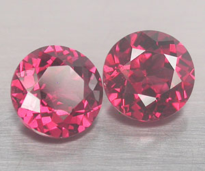 2,31 ct 2 piezas de piedras preciosas de granate rodolita naturales redondas a juego - 3