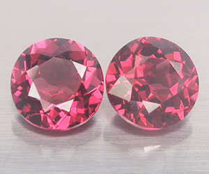 2,31 ct 2 piezas de piedras preciosas de granate rodolita naturales redondas a juego