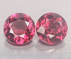 2,31 ct 2 piezas de piedras preciosas de granate rodolita naturales redondas a juego