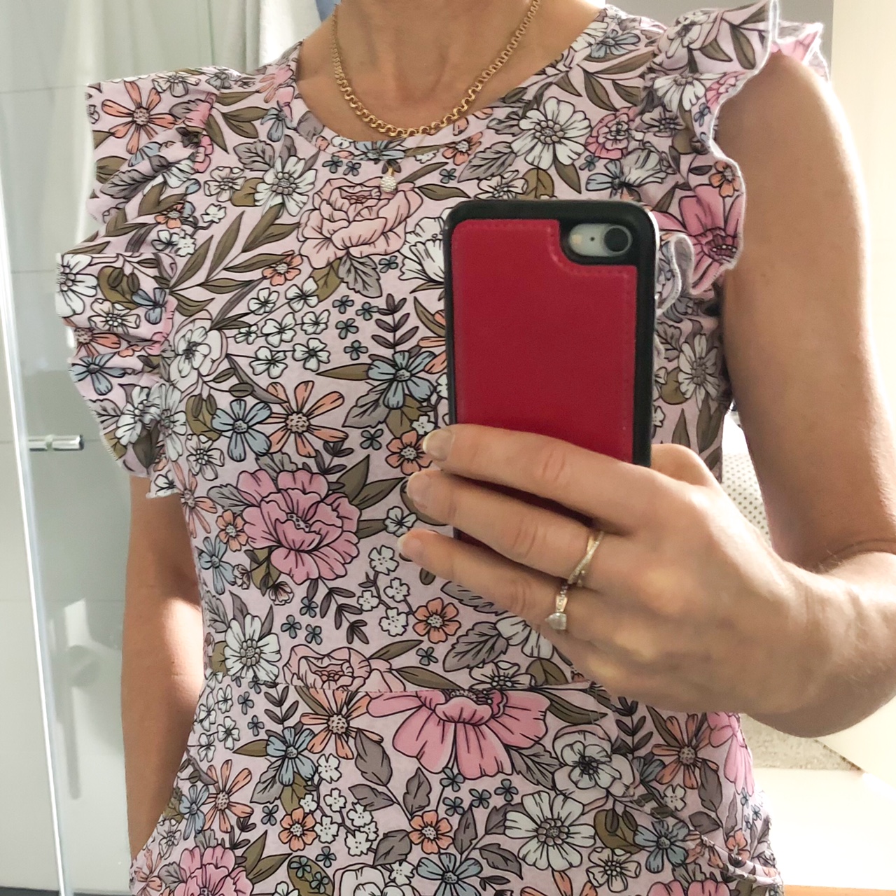 SLUTSÅLT! Jerseytyg ekologisk bomull,  "BLOSSOM", metervara,  - 7