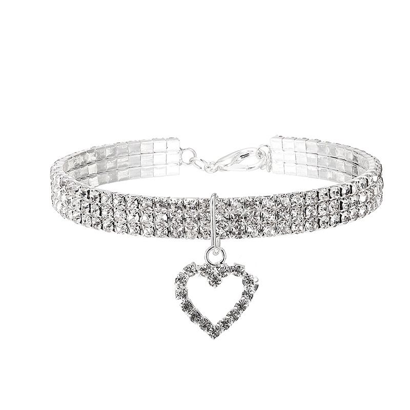 Strass halsband med Hjärta 18cm