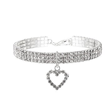 Strass halsband med Hjärta 18cm