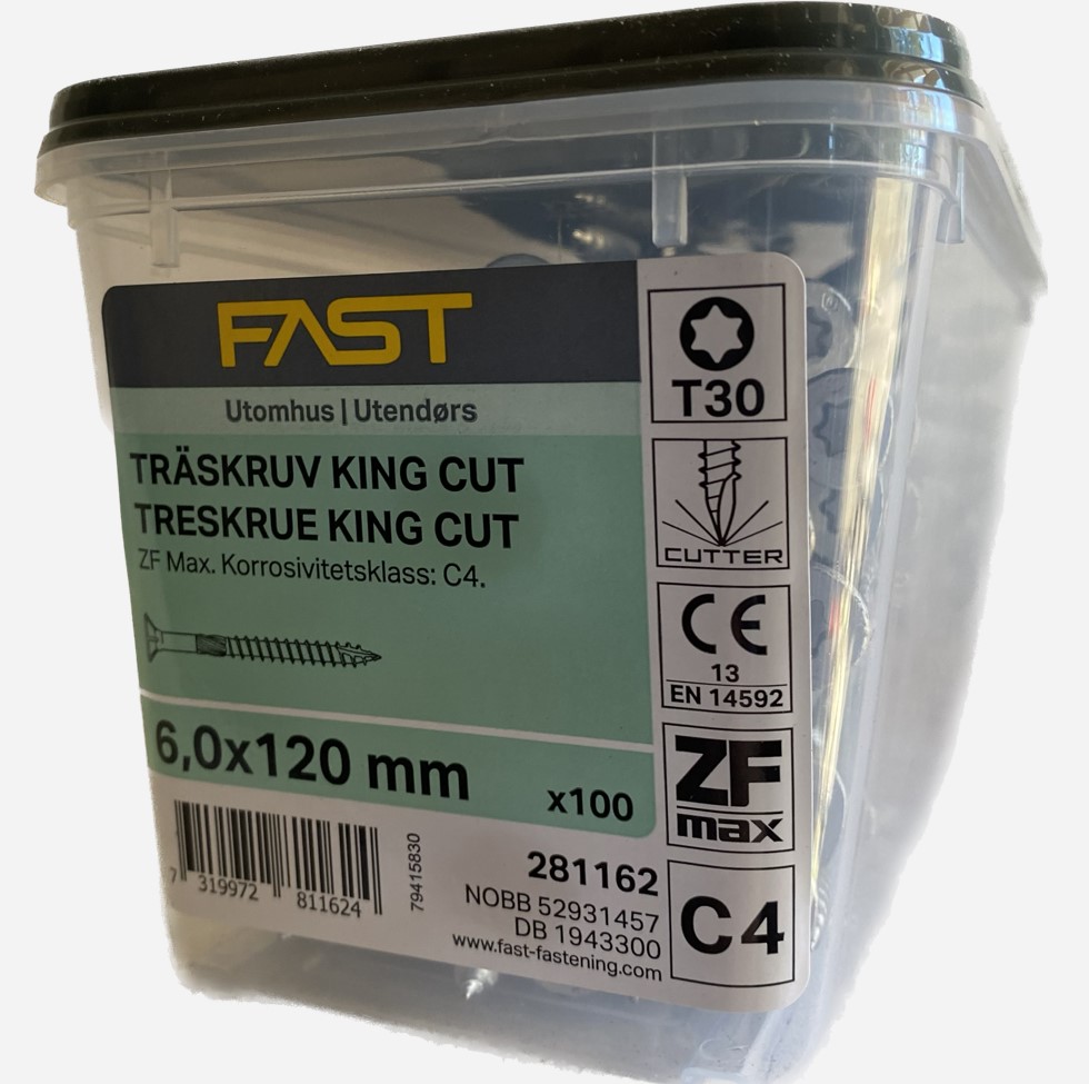 Träskruv TFT 6,0X120 ZFMAX BRK=100 Nettoprisad artikel - 2
