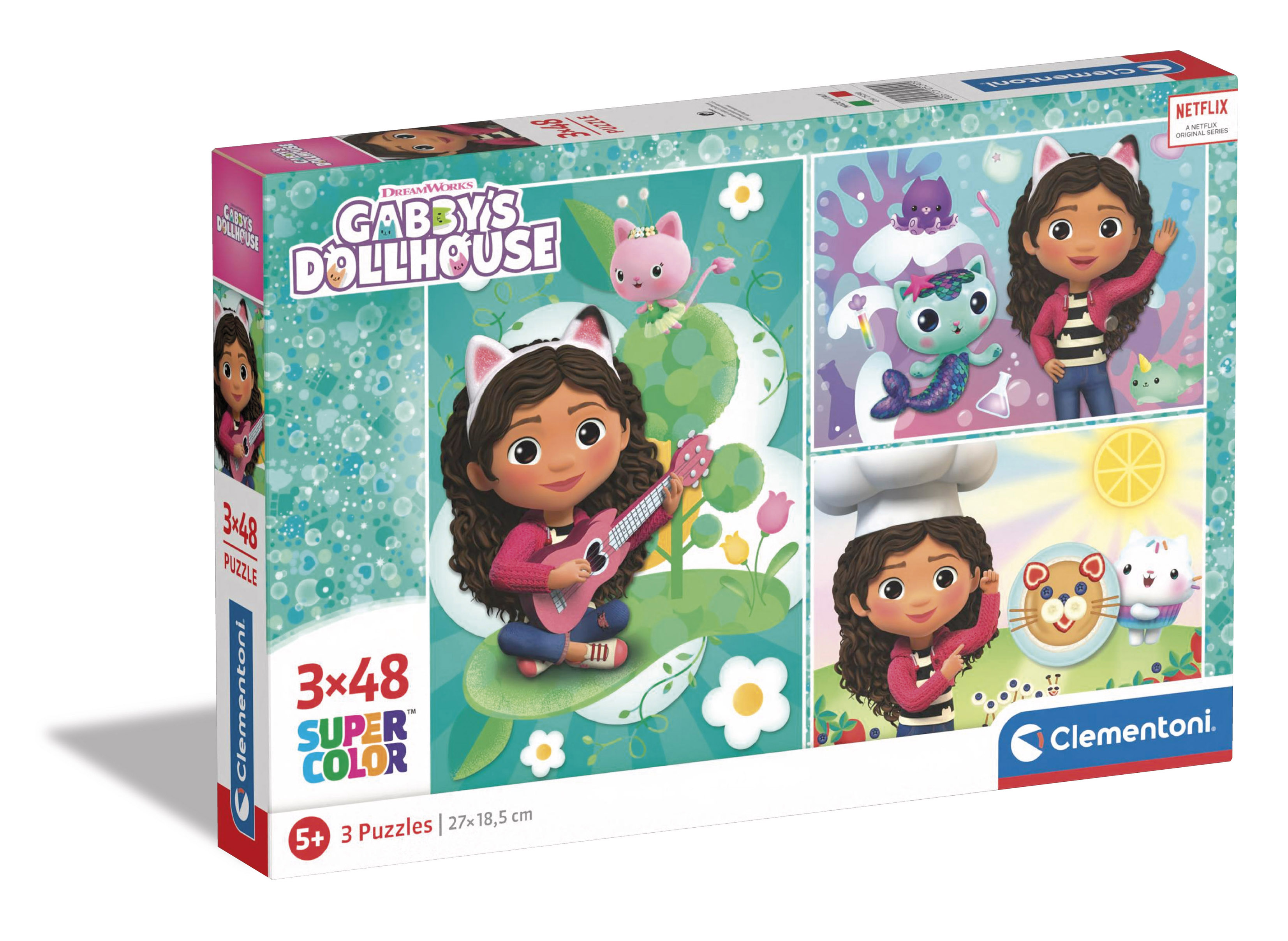 Clementoni 25290 Gabby's Dollhouse puzzle 3x48 pieces
