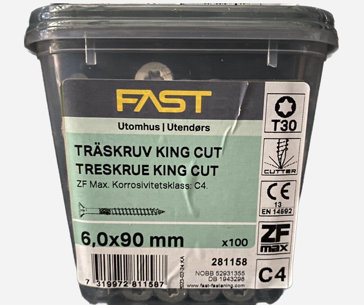 Träskruv TFT 6,0X90 ZFMAX BRK=100 Nettoprisad artikel - 2