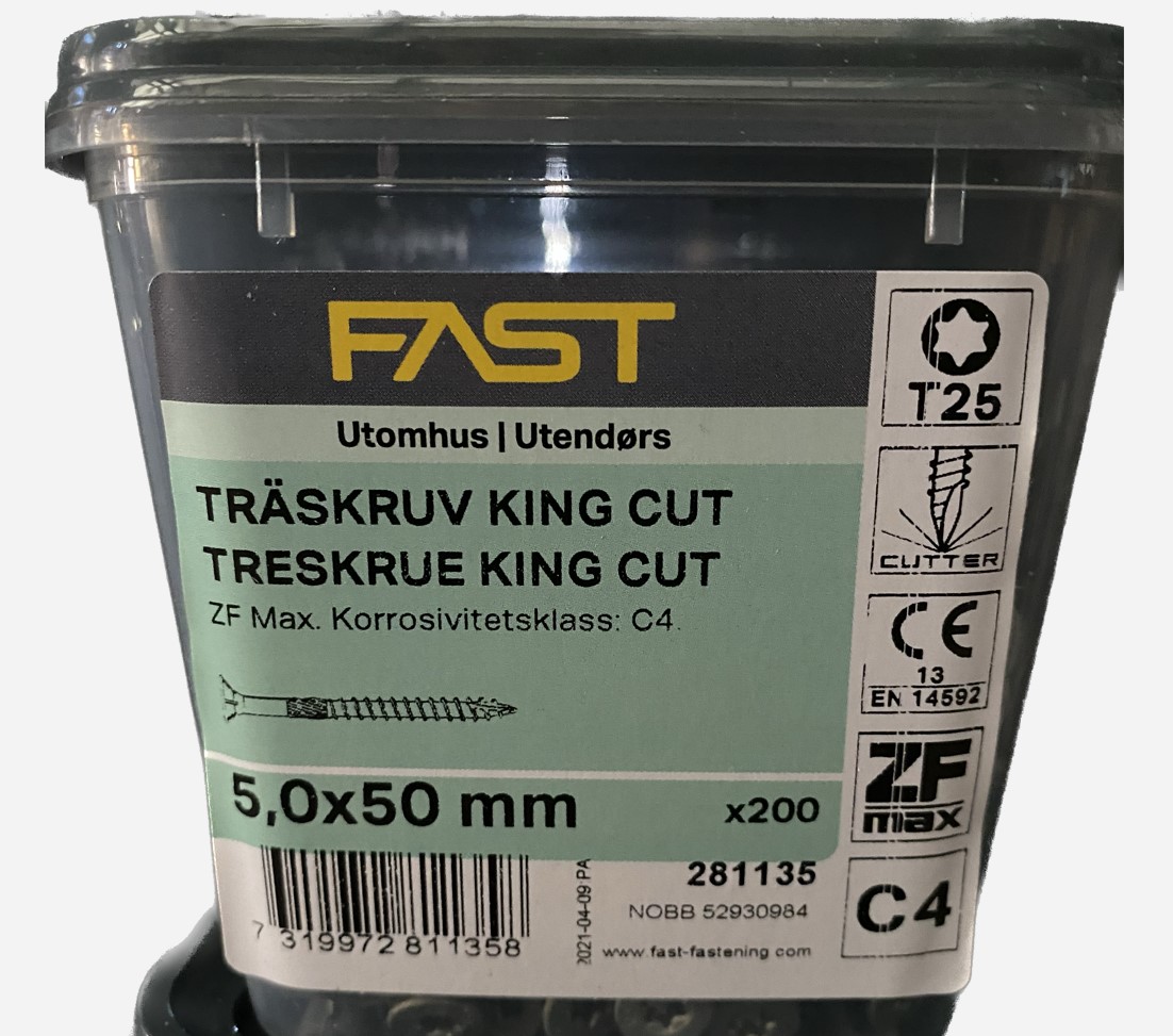 Träskruv TFT 5,0X50 ZFMAX BRK=200 Nettoprisad artikel - 2