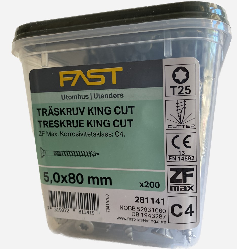 Träskruv TFT 5,0X80 ZFMAX BRK=200 Nettoprisad artikel - 2