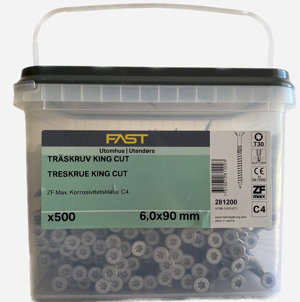 Träskruv TFT 6,0X90 ZFMAX HNK=500 Nettoprisad artikel - 2