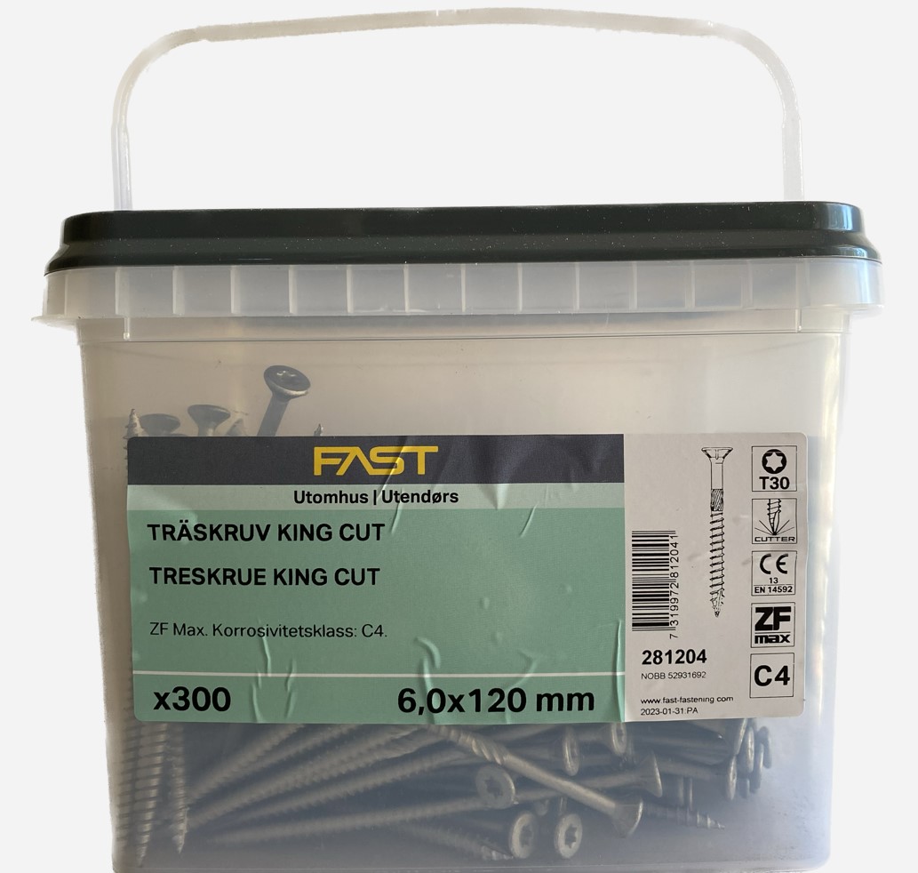 Träskruv TFT 6,0X120 ZFMAX HNK=300, Nettoprisad artikel - 2