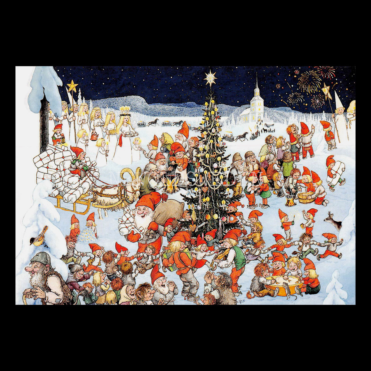 JULETID No: 105 - 60105 - Julkort Trollkort Rolf Lidberg - 915