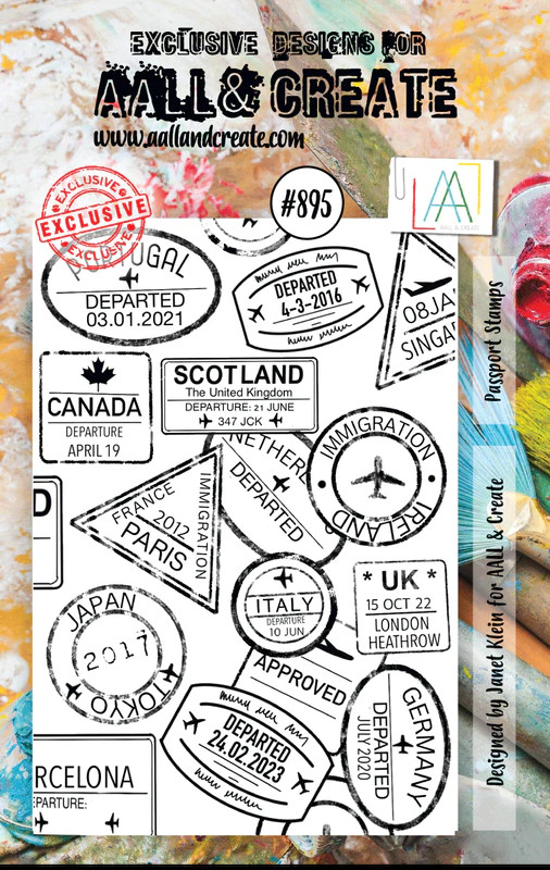 Engströms Artstudio AB A7 Clear Stamp Set Passport Stamps