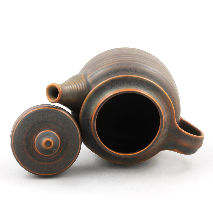 Göran Bäck (Kaarna 1961) Brown Sturdy Teapot with Relief Decor (2)