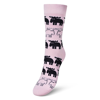 SOCKS MOOSE PASTEL PINK 36-40