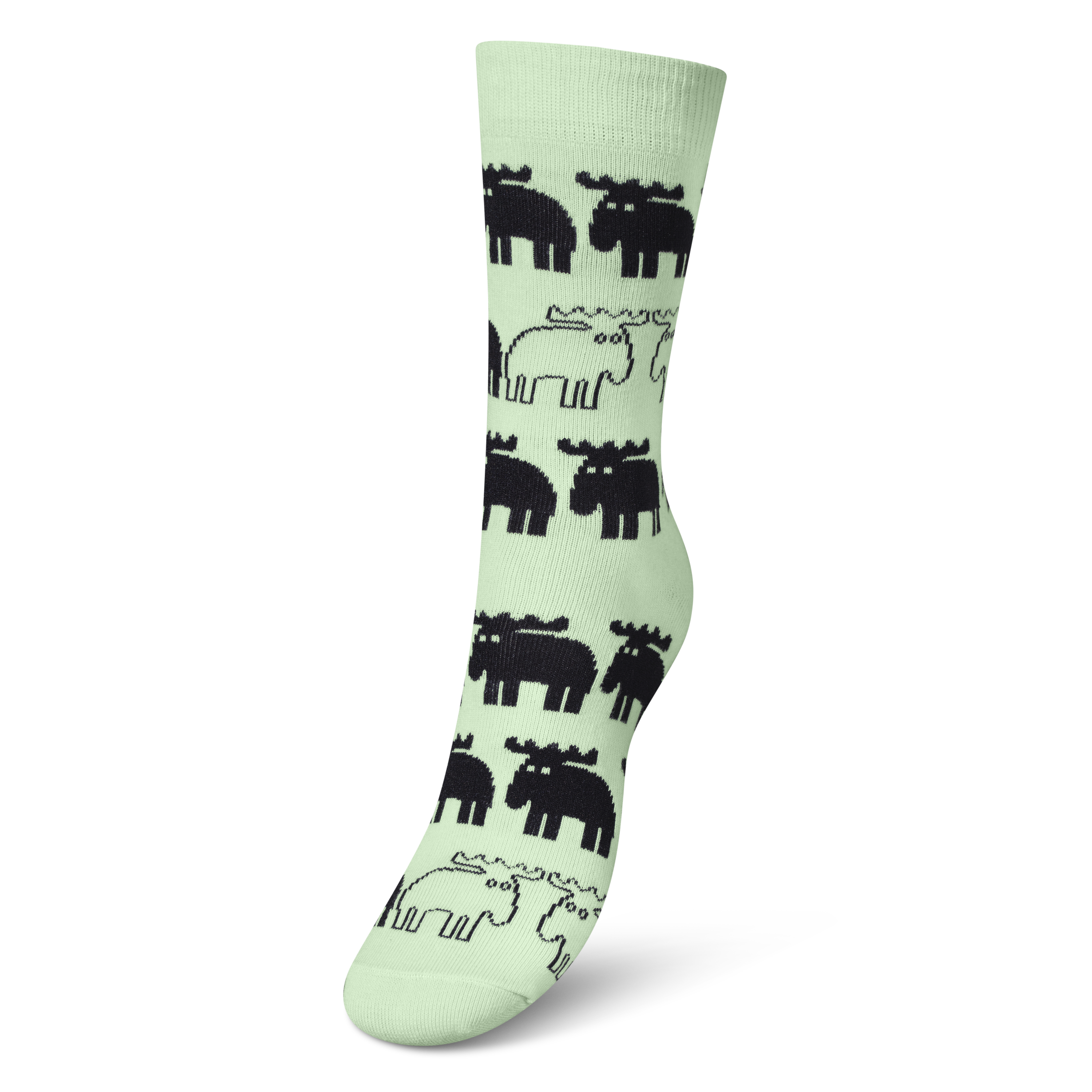 SOCKS MOOSE PASTEL GREEN 36-40