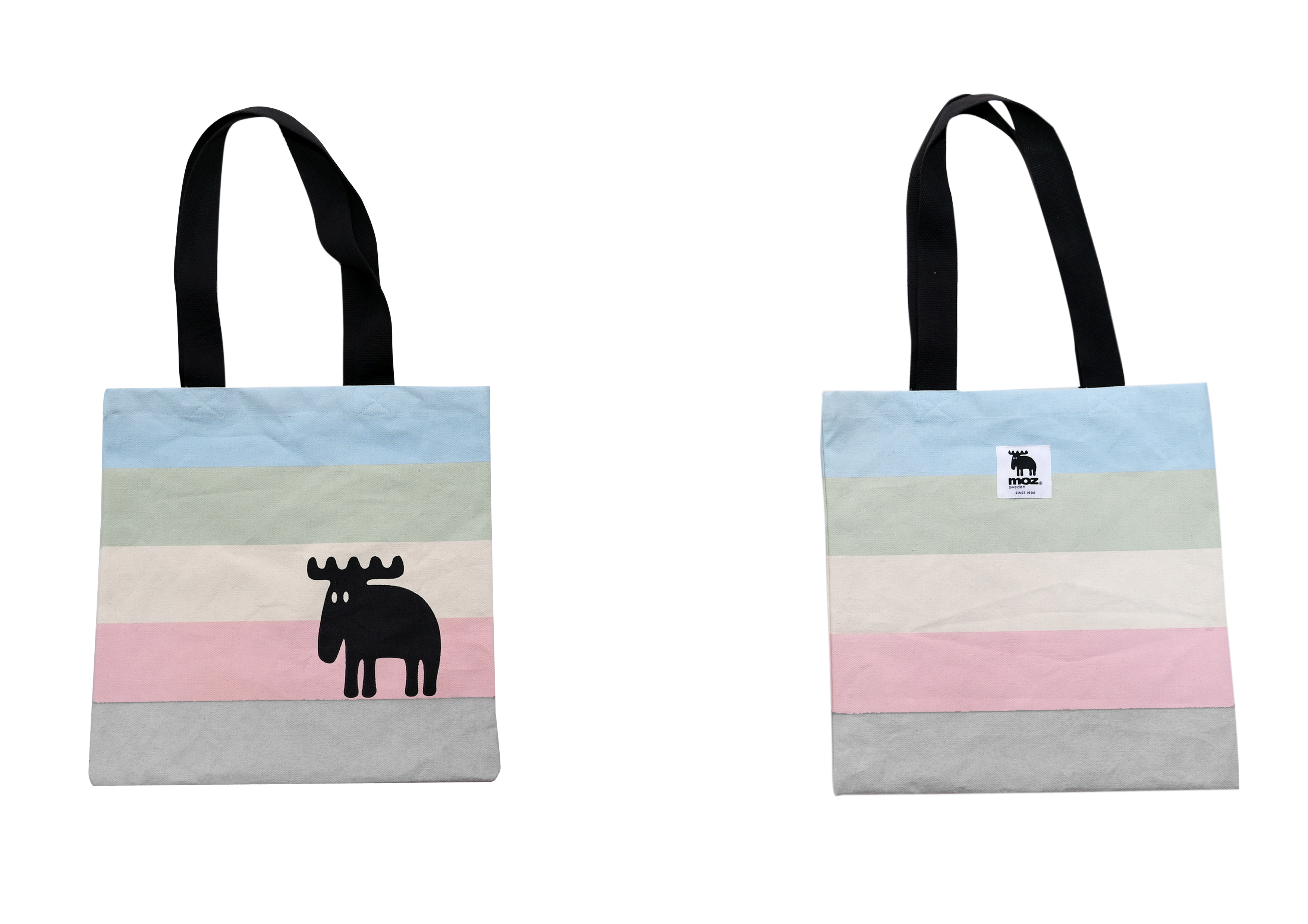 CANVAS BAG RECYCLE PRINTED FABRIC STRIPED