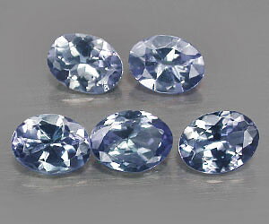 5 piezas de piedras preciosas de tanzanita naturales raras y genuinas con un peso total de 0,90 ct