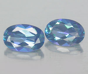 2 piezas de topacio azul azotico natural a juego con brillo superior, peso total de 1,12 quilates - 3