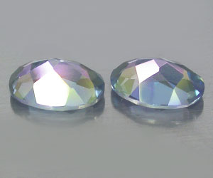 2 piezas de topacio azul azotico natural a juego con brillo superior, peso total de 1,12 quilates - 2
